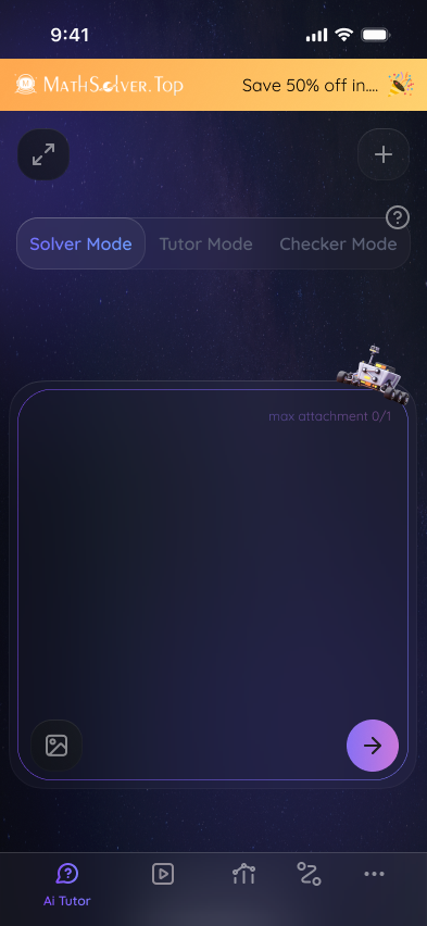 MathSolver mobile — Solver Mode